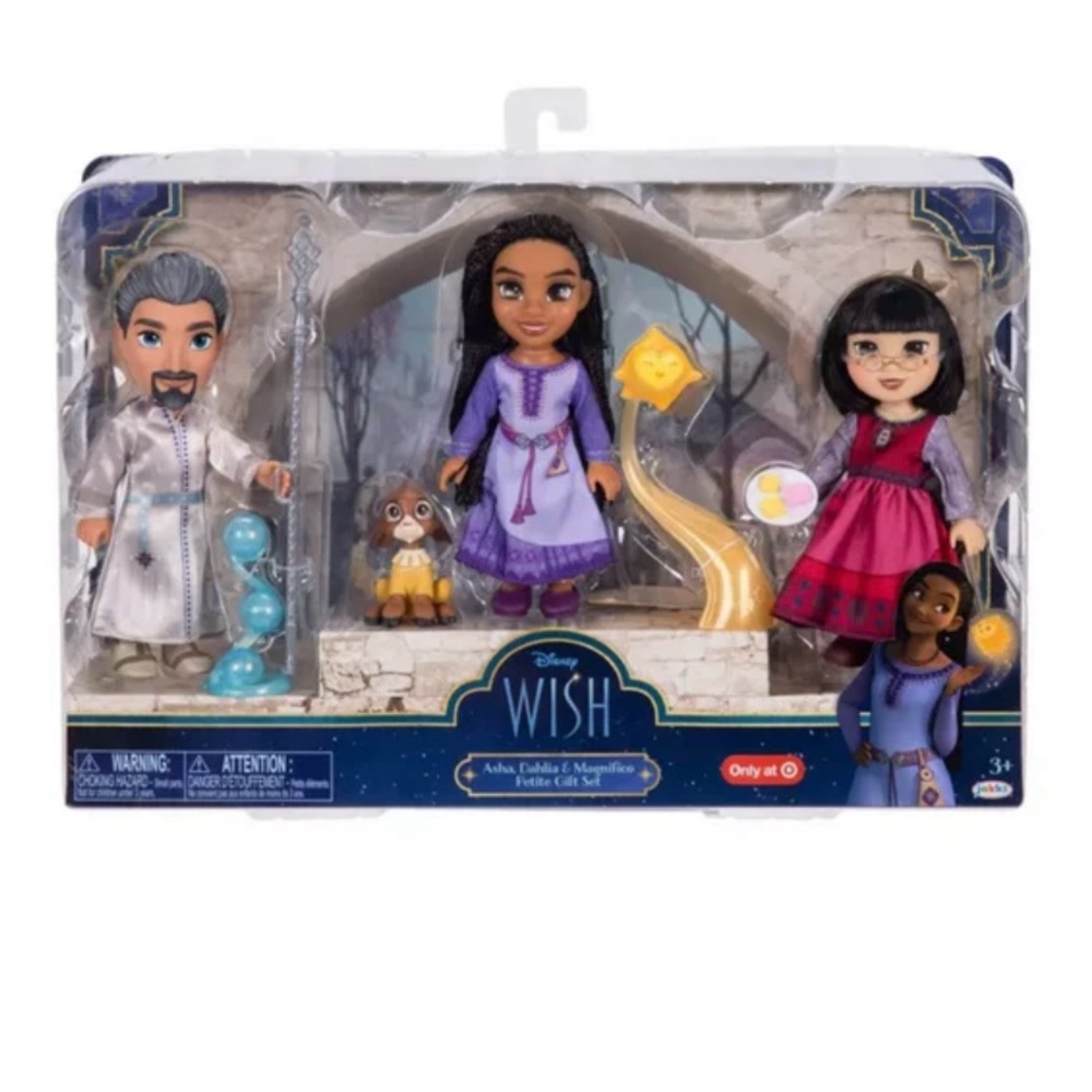 Disney 100 Wish 6” Asha Dahlia & Magnifico Petite Doll Gift Set